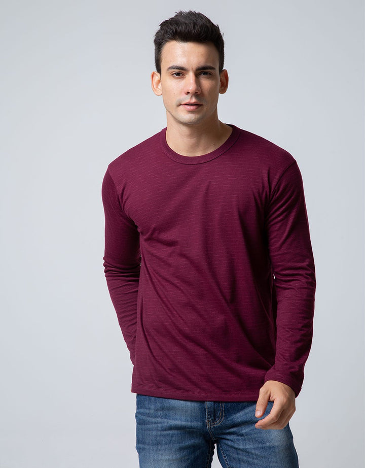 Details Long Sleeve T-Shirt Rneck Texture Slub