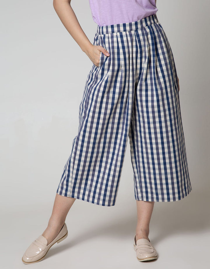 Nevada Long Pants Small Checked Culottes