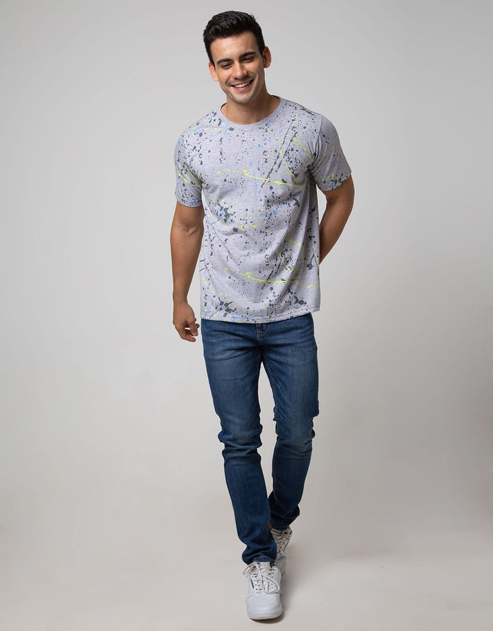 T Zone Short Sleeve T-shirt Fullprint Aop Splatter