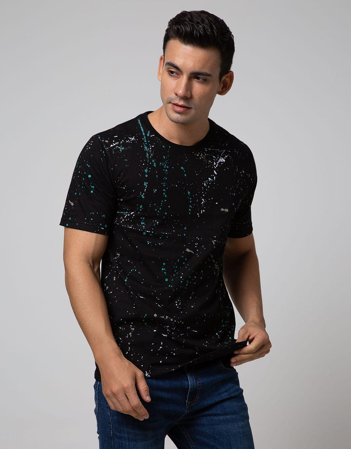 T Zone Short Sleeve T-shirt Fullprint Aop Splatter