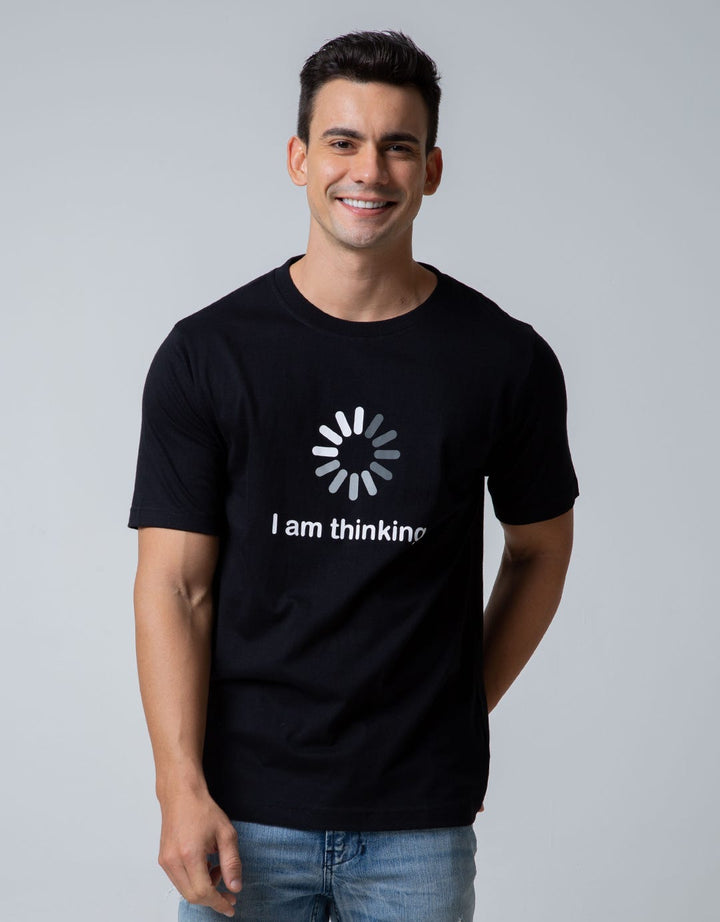 T Zone Short Sleeve T-Shirt Big Size Print Visual I Am Thinking