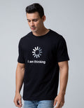 T Zone Short Sleeve T-Shirt Big Size Print Visual I Am Thinking