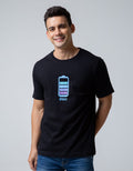 T Zone Short Sleeve T-Shirt Big Size Print Visual Battery