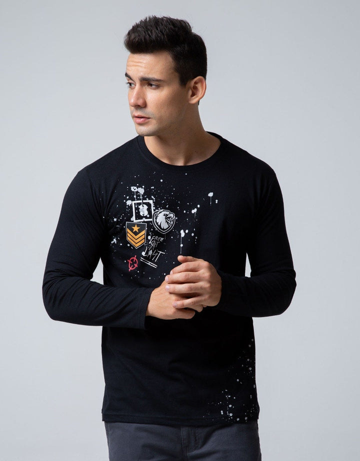 T Zone Long Sleeve T-Shirt Print Patches 3