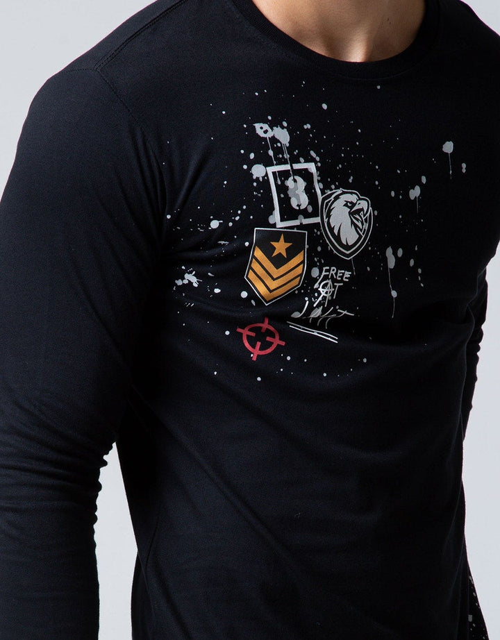 T Zone Long Sleeve T-Shirt Print Patches 3