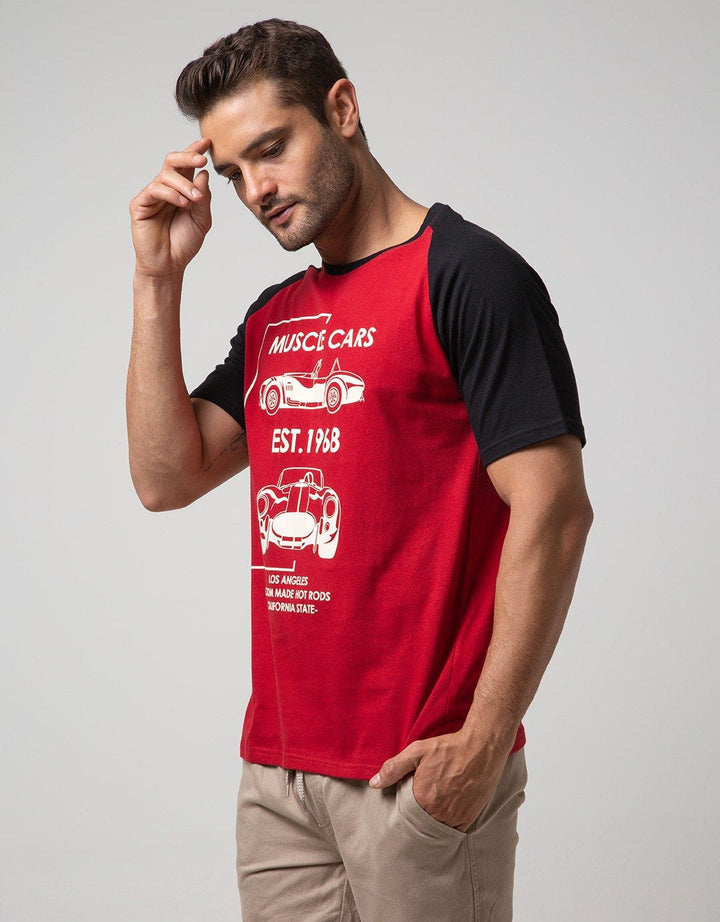 T Zone T-Shirt Raglan Car Racing