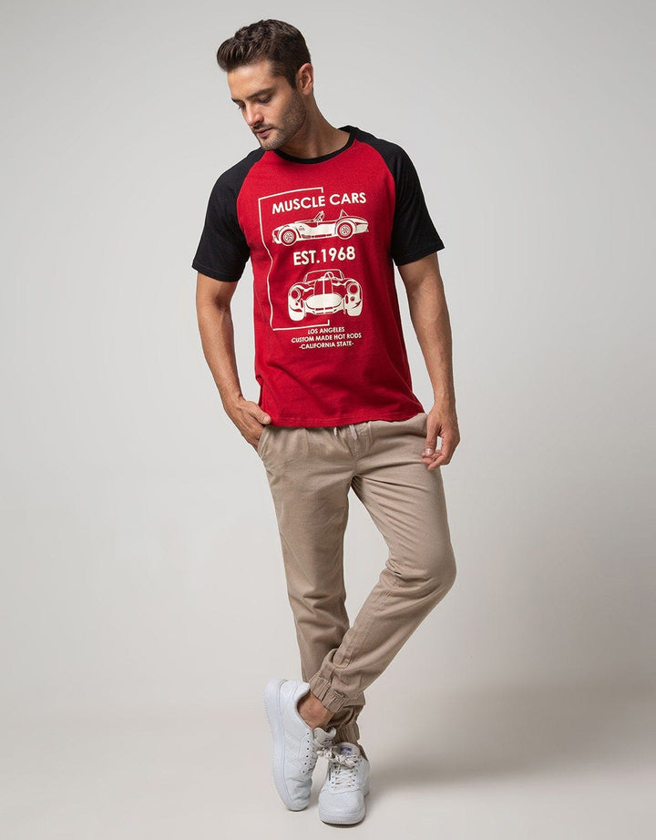 T Zone T-Shirt Raglan Car Racing