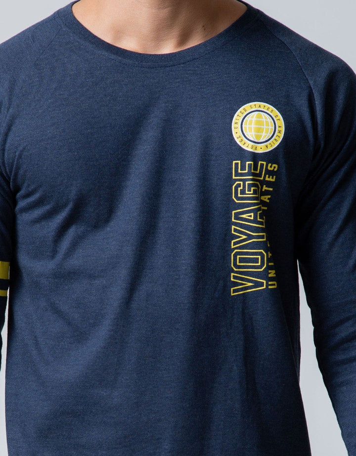 T Zone Long Sleeve Raglan T-Shirt University Logo Voyage