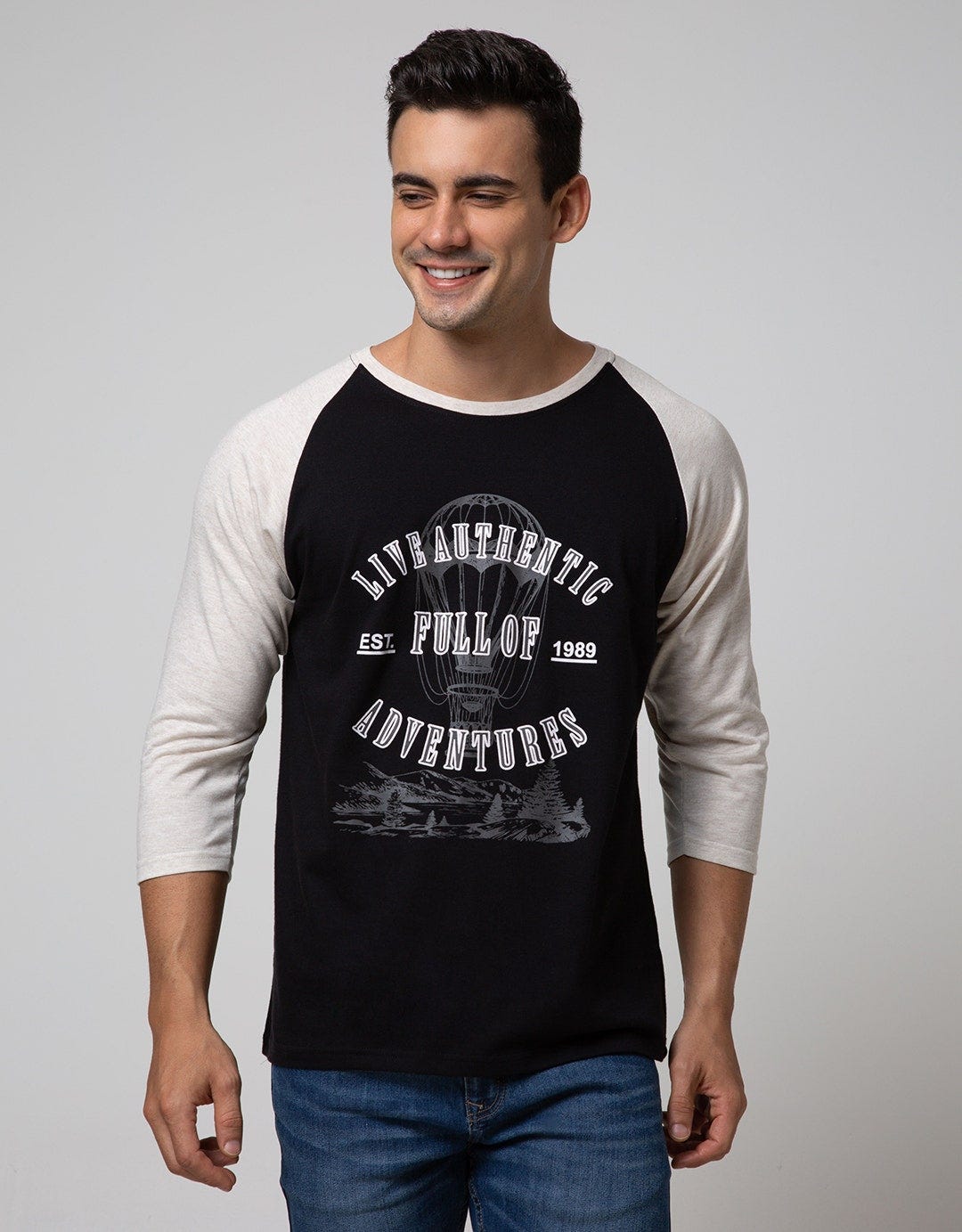 T Zone 3/4 Raglan T-shirt Print Adventure Series - Live