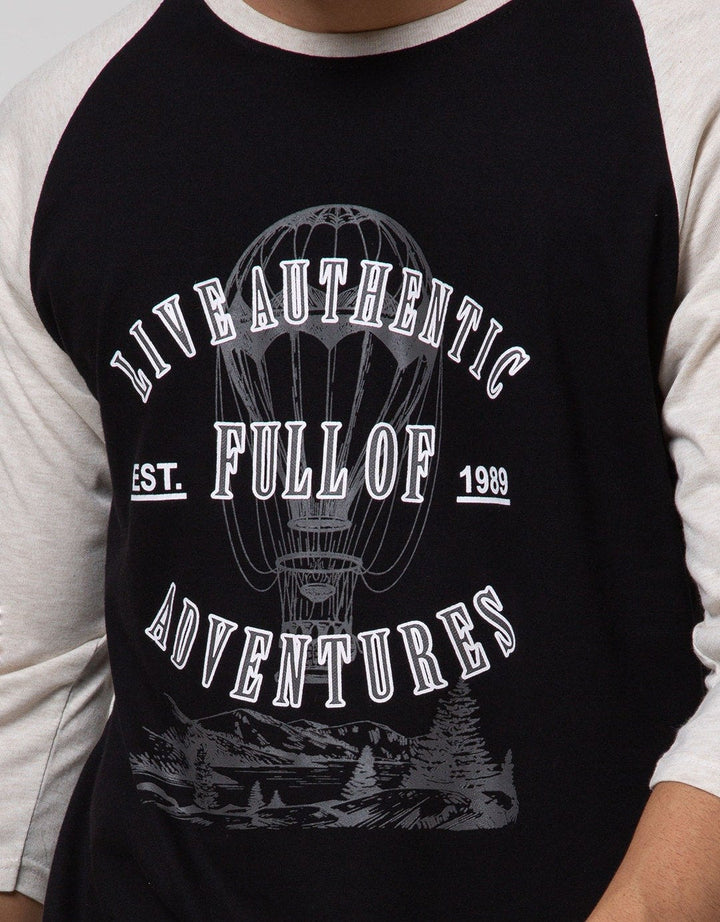 T Zone 3/4 Raglan T-shirt Print Adventure Series - Live