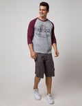 T Zone 3/4 Raglan T-shirt Print Adventure Elegan