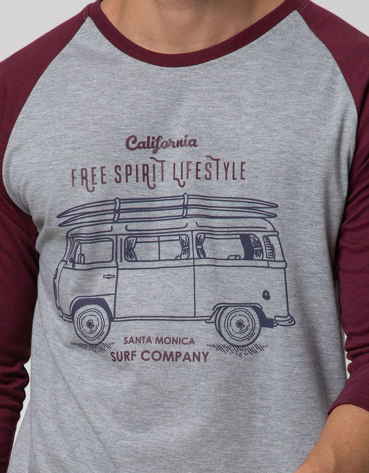 T Zone 3/4 Raglan T-shirt Print Adventure Elegan