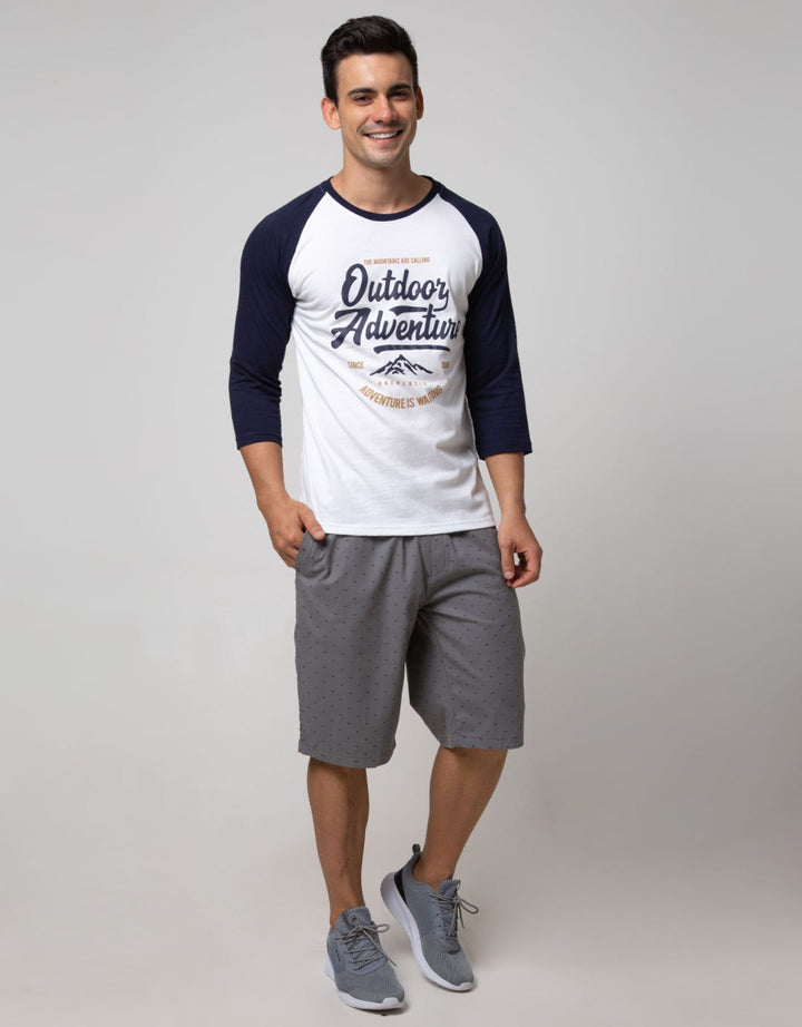 T Zone 3/4 Raglan T-shirt Print Adventure Series Casual