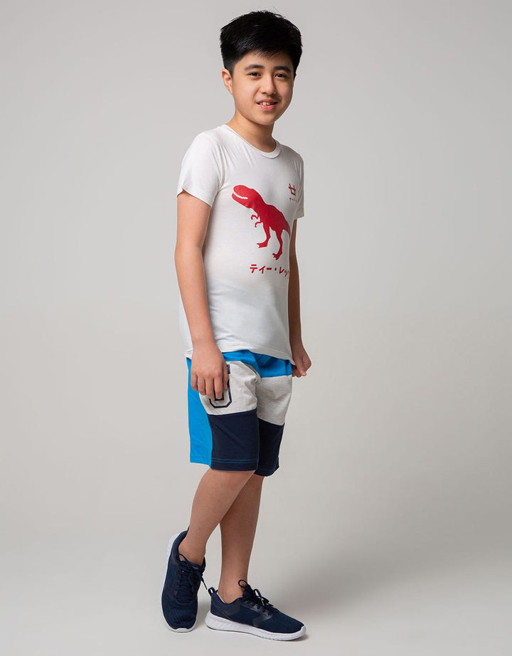 Third Day Co Kaos Anak Tirex Merah Logo Dakan Putih