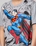 Character Short Sleeve T-Shirt Superman Fullprint Fly Jump A