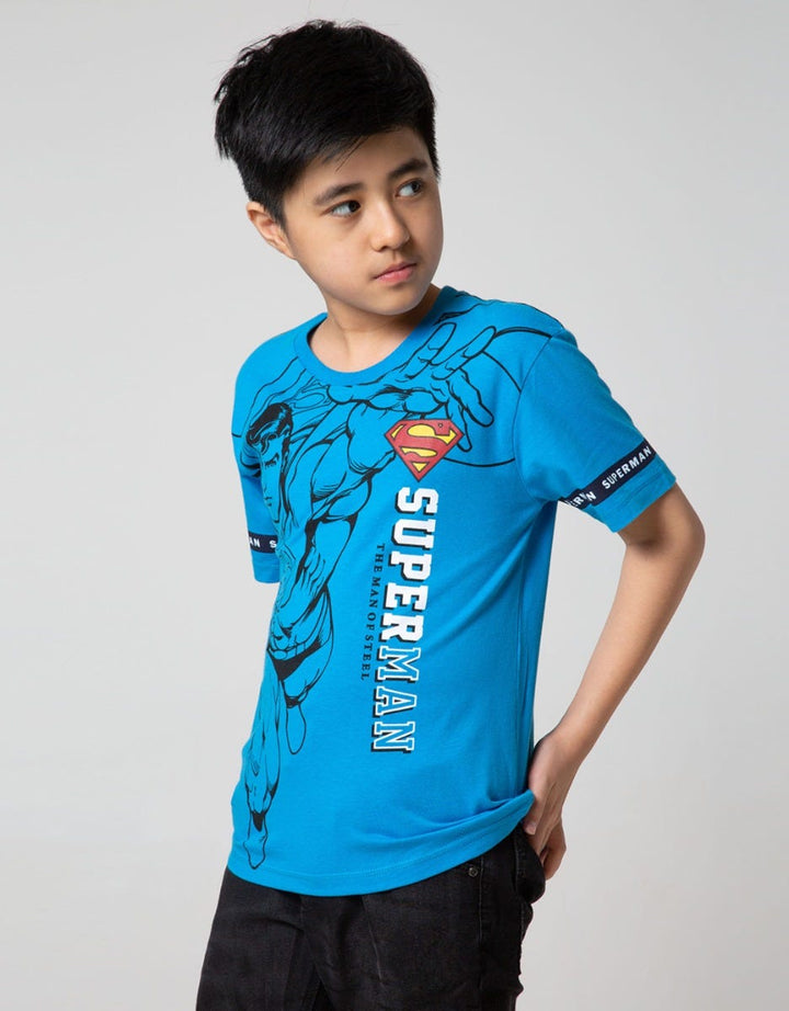 Character Kids Short Sleeve T-Shirt Superman Fly