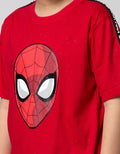 Marvel Spider-Man Kids Short Sleeve T-Shirt Fullprint Dot Face Ribbon