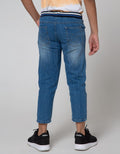 Little M Denim Pants Non Stretch Rib Bordir Space