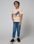 Little M Denim Pants Non Stretch Rib Bordir Space