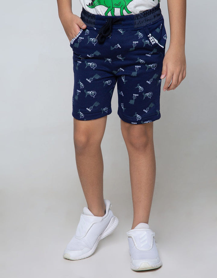 Little M Short Pants Knit Terry Dino Rubber Combination Paras