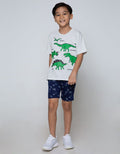 Little M Short Pants Knit Terry Dino Rubber Combination Paras