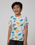 Little M Short Sleeve T-Shirt Slub Fullprint Dino