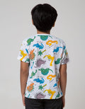 Little M Short Sleeve T-Shirt Slub Fullprint Dino