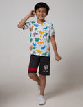 Little M Short Sleeve T-Shirt Slub Fullprint Dino