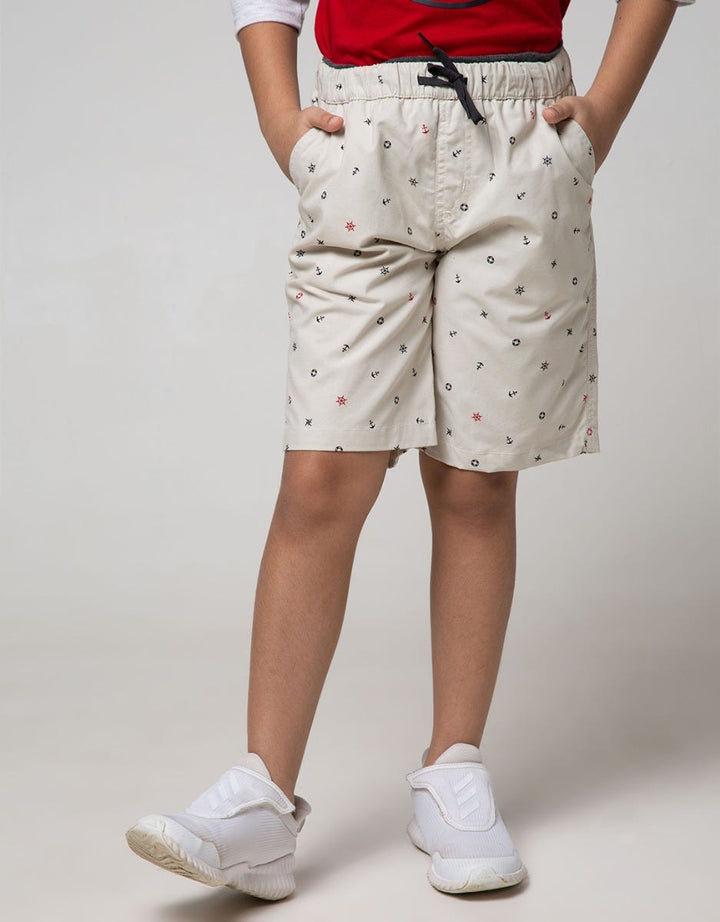 Little M Short Pants Woven Kids Fullprint Jangkar Double Rib