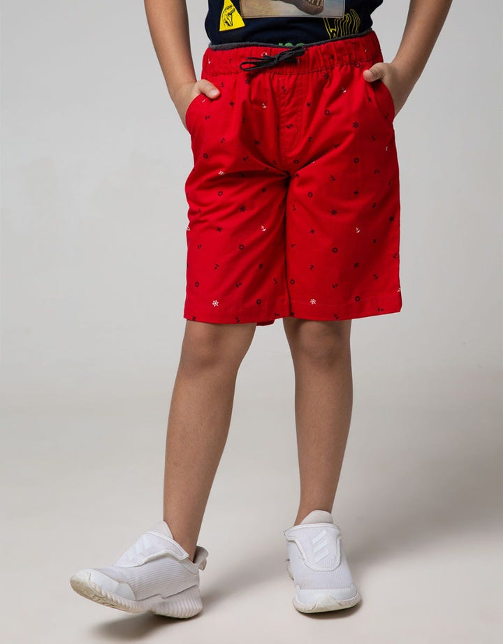 Little M Short Pants Woven Kids Fullprint Jangkar Double Rib