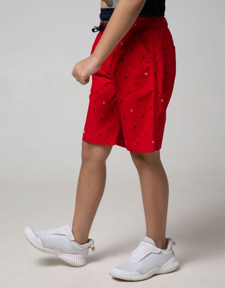 Little M Short Pants Woven Kids Fullprint Jangkar Double Rib