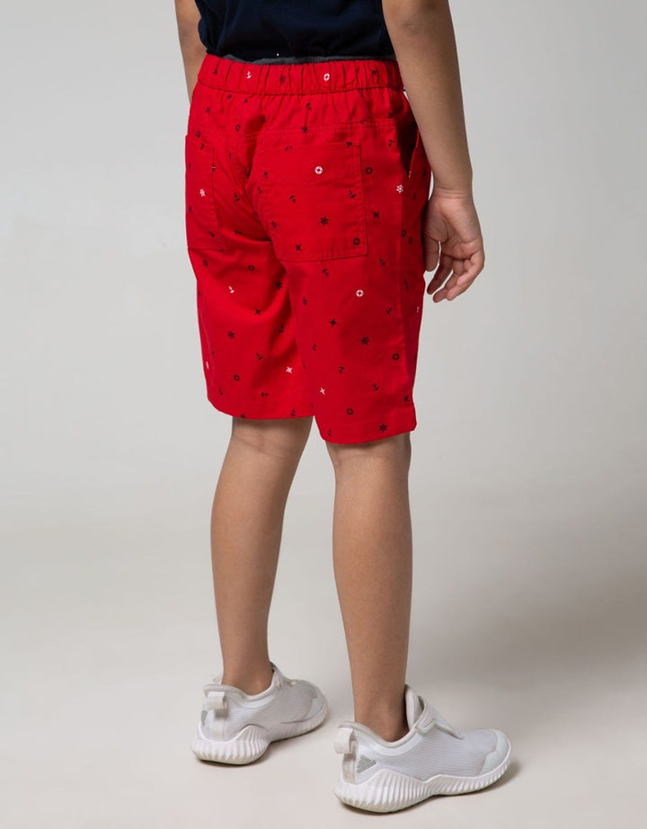 Little M Short Pants Woven Kids Fullprint Jangkar Double Rib