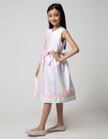 Kidz Too Short Sleeve Midi Dress Stripe Waistband