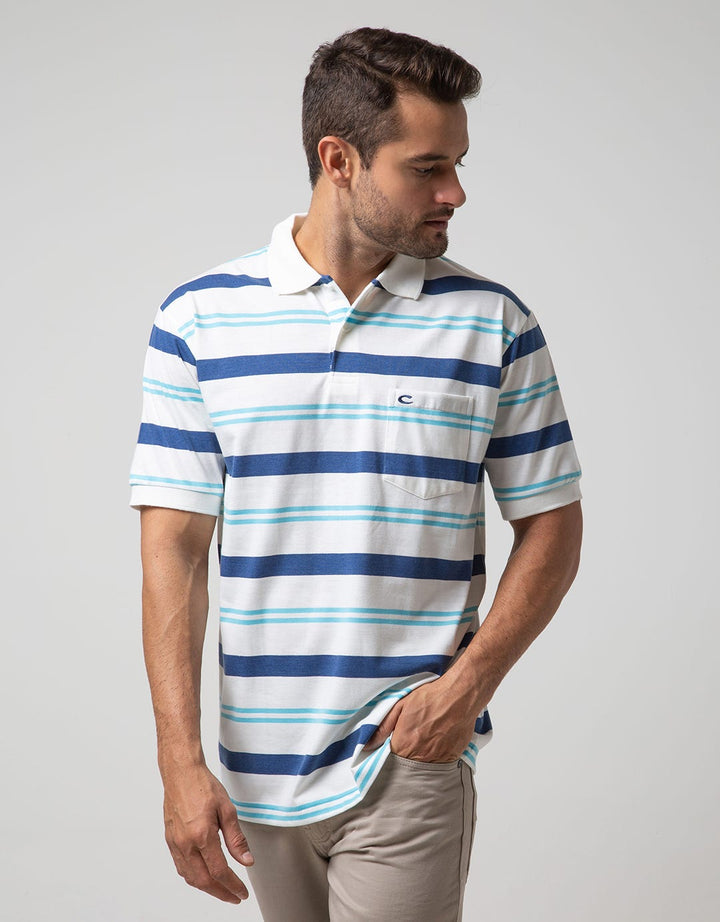 Cole Short Sleeve Polo Shirt Stripe