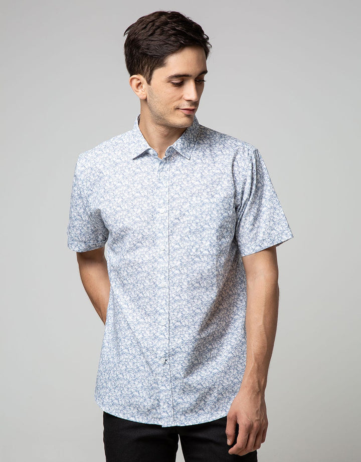 Cole Short Sleeve Shirt Regular Leaf Print