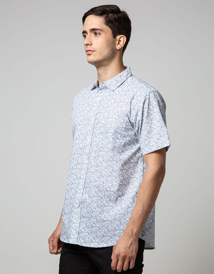 Cole Short Sleeve Shirt Regular Leaf Print