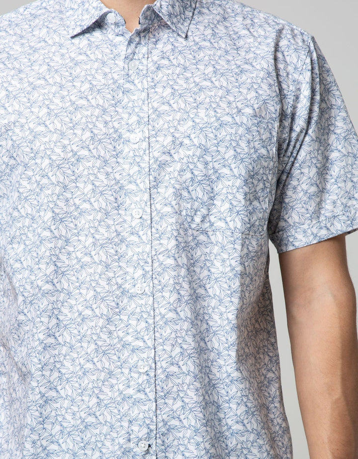 Cole Short Sleeve Shirt Regular Leaf Print