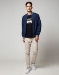 Cole Jacket Micro Bomber Stripe Rib Micro Fiber
