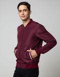 Cole Jacket Micro Bomber Stripe Pocket Maroon