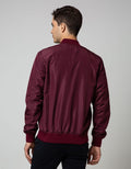 Cole Jacket Micro Bomber Stripe Pocket Maroon