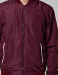Cole Jacket Micro Bomber Stripe Pocket Maroon