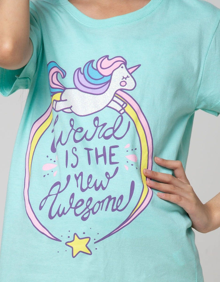 Aero Kids Short Sleeve T-Shirt Kindergarten Multipack Unicorn1 Peppermint-Salmon