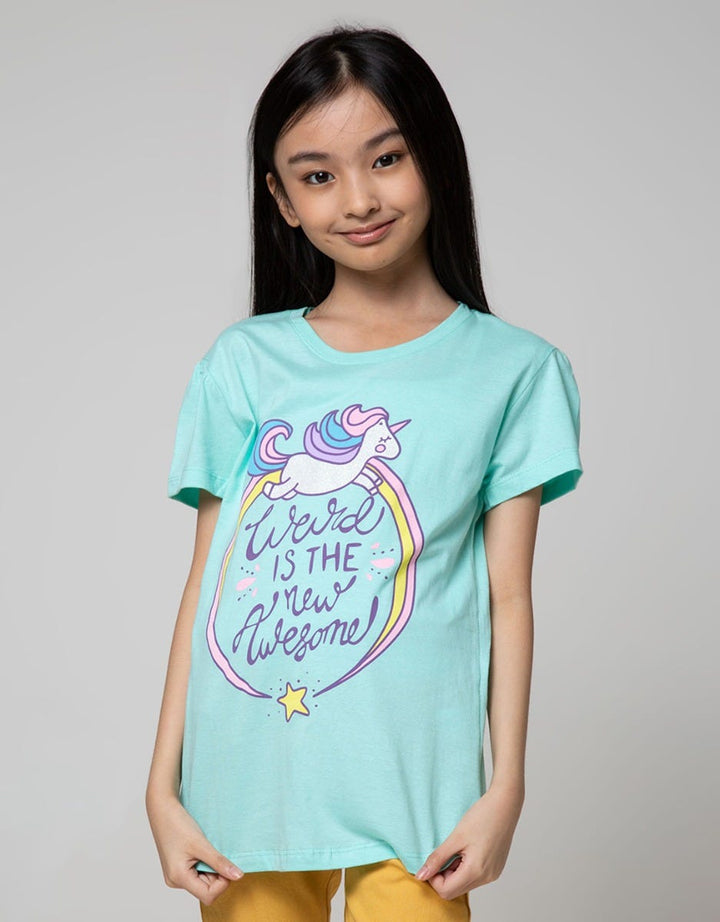 Aero Kids Short Sleeve T-Shirt Kindergarten Multipack Unicorn1 Peppermint-Salmon