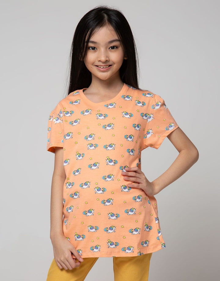 Aero Kids Short Sleeve T-Shirt Kindergarten Multipack Unicorn1 Peppermint-Salmon