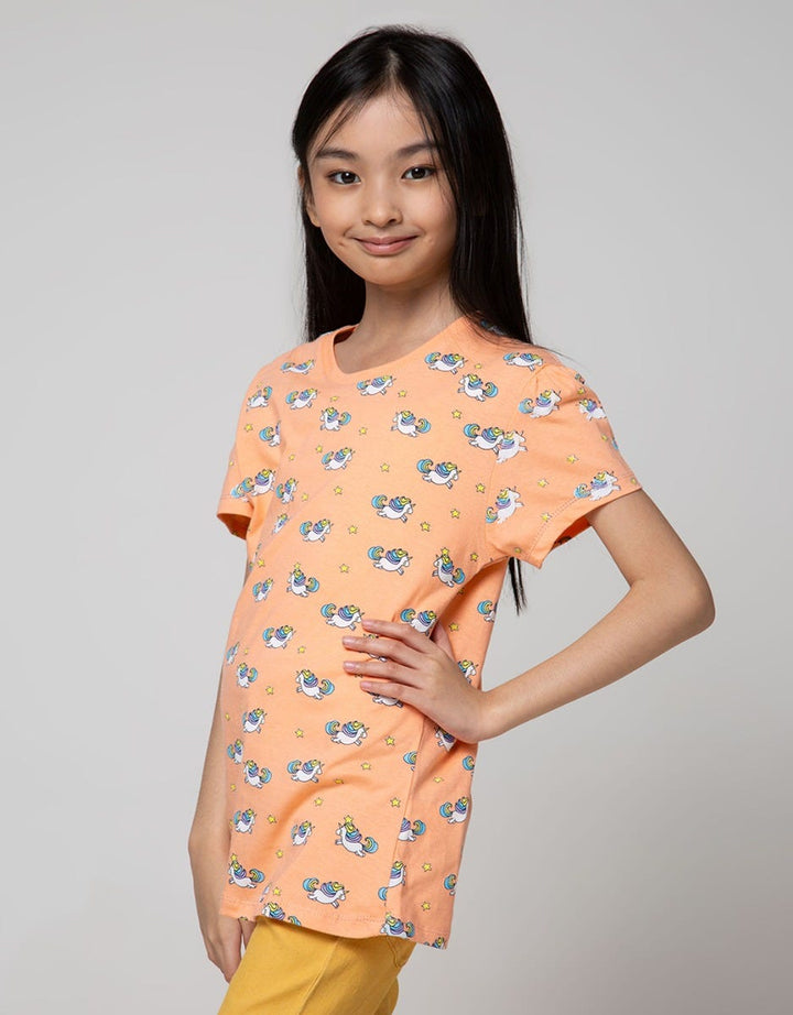 Aero Kids Short Sleeve T-Shirt Kindergarten Multipack Unicorn1 Peppermint-Salmon