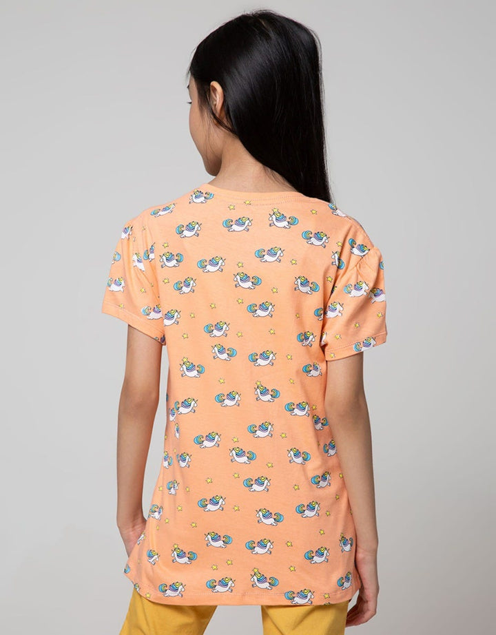 Aero Kids Short Sleeve T-Shirt Kindergarten Multipack Unicorn1 Peppermint-Salmon