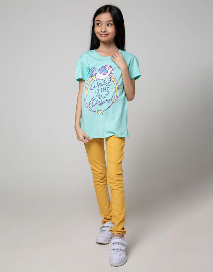 Aero Kids Short Sleeve T-Shirt Kindergarten Multipack Unicorn1 Peppermint-Salmon