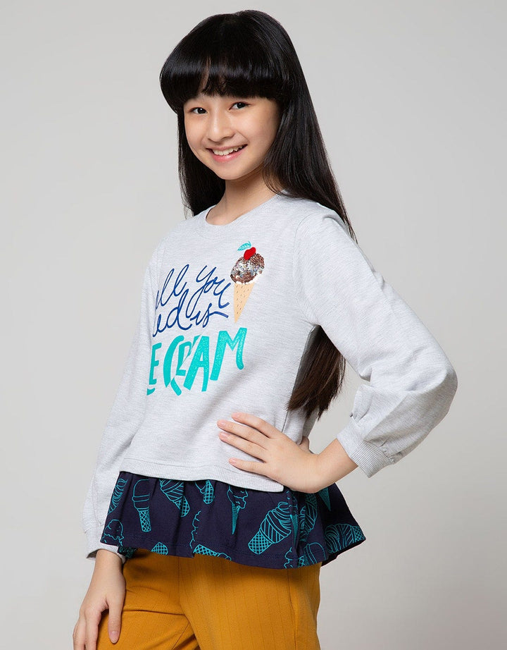 Aero Long Sleeve Midi Dress Ice Cream Tunic