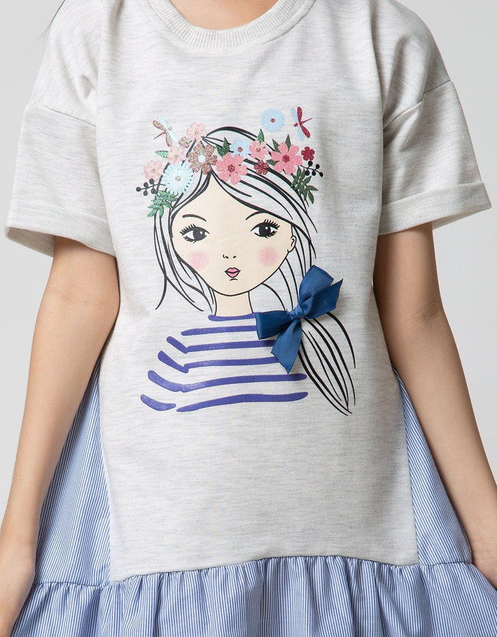 Aero Short Sleeve Midi Dress Nonik Flower