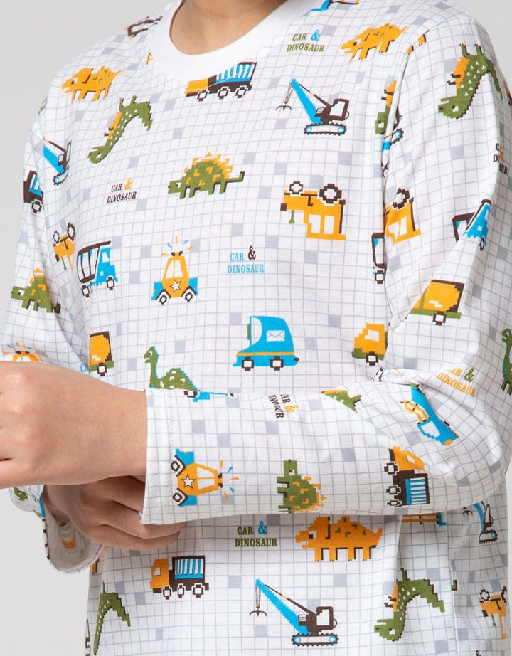 Kidz Too Top - Bottom Set Long Sleeve Sleep Dino Mozaic